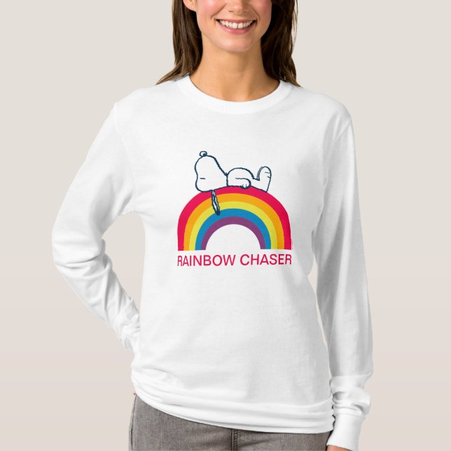 Camiseta Snoopy | Sonho em arco-íris a cores (Frente)