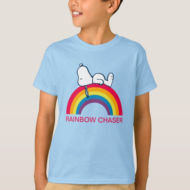 Camiseta Snoopy | Sonho em arco-íris a cores (Frente)