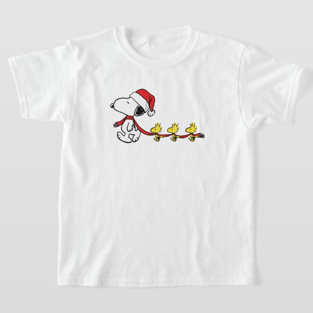 Camiseta snoopy & woodstock walk on winter season (Postura )