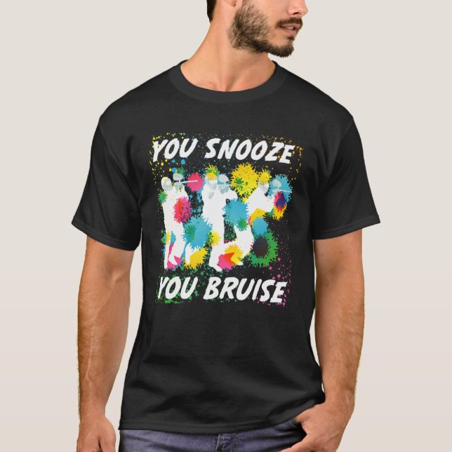 Camiseta Snooze Você Esnobe Os Presentes Da Equipe De Paint (Frente)