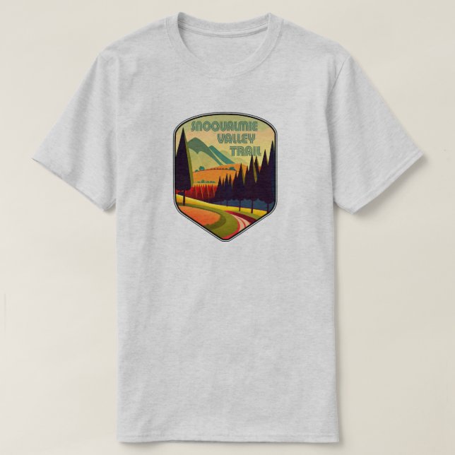 Camiseta Snoqualmie Valley Trail Cores do Estado de Washing (Frente do Design)