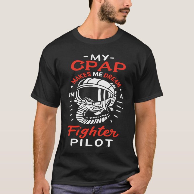 Camiseta Snoring CPAP as a fighter pilot mask (Frente)