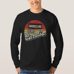 Camiseta Snorkeling É Meu Cardio Vintage Máscara de Mergulh