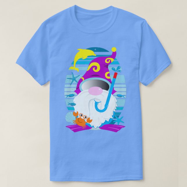 Camiseta Snorkeling Gnome Summer Beach Gonk (Frente do Design)