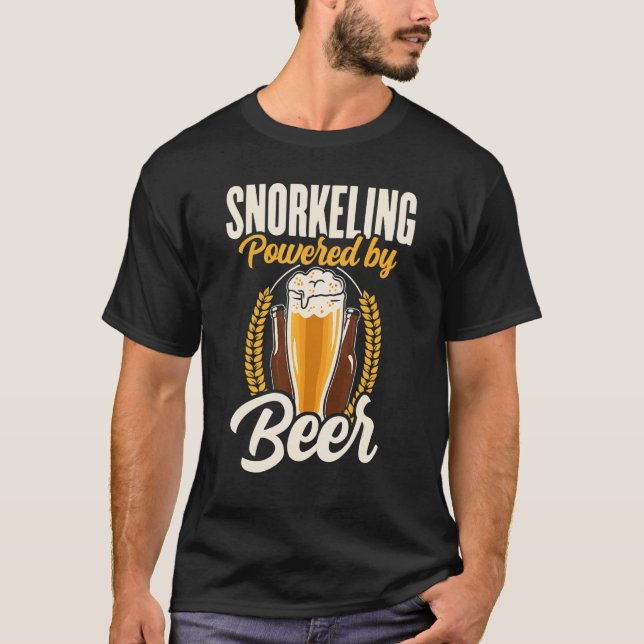 Camiseta Snorkeling Powered By Beer Snorkel Scuba Diver Div (Frente)