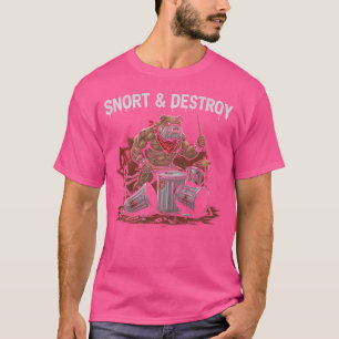 Camiseta Snort Destroy Funny Punk Bulldog Drummer Trash