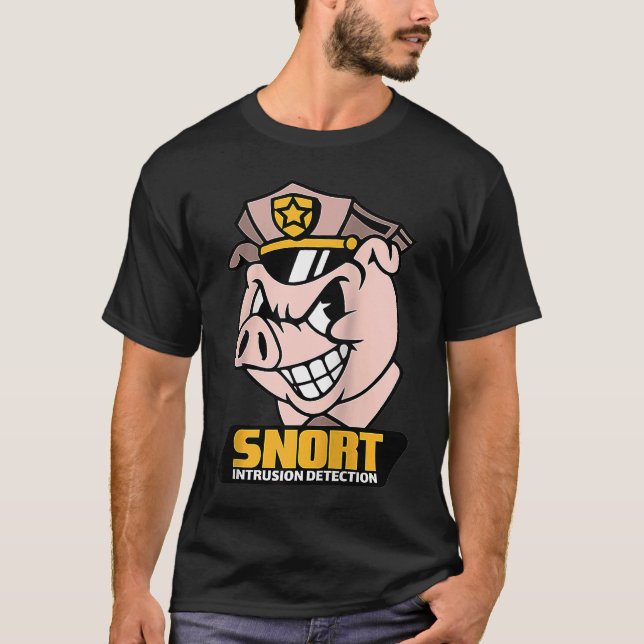 Camiseta Snort Intrusion Detection Pig Cybersecurity Securi (Frente)