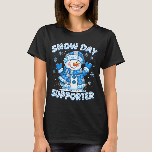 Camiseta Snow Day Suprter Cute Snowman Snowflake Christmas  (Frente)
