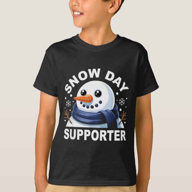 Camiseta Snow Day Suprter Fun Snowman Design For Winter Lov (Frente)
