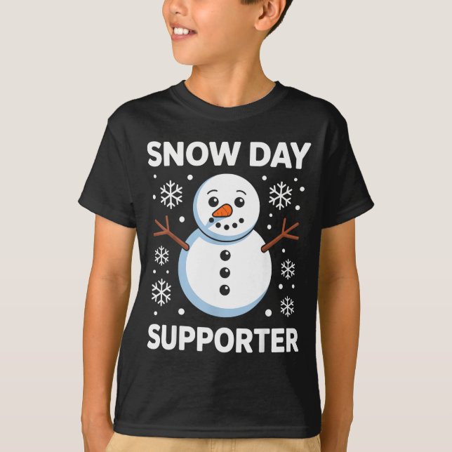 Camiseta Snow Day Suprter Snow Snowflake Snowman Winter Tea (Frente)
