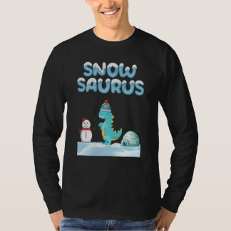 Camiseta Snow dinosaur size comparison snowman and iglu sno
