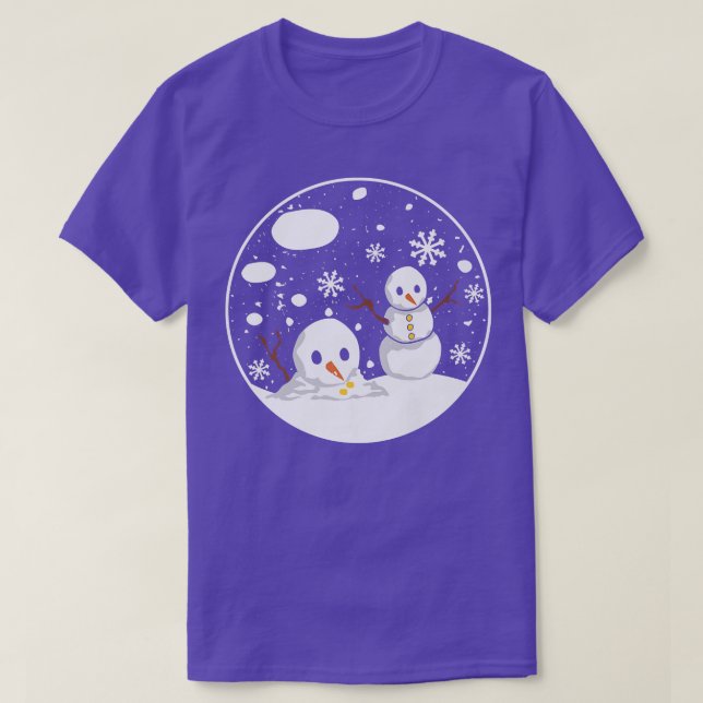 Camiseta Snow Globe With Snowman Funny Pregnancy Reveal Mot (Frente do Design)