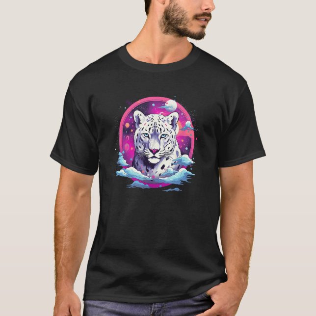 Camiseta Snow Leopard Wild Animal Snow Leopard Men Women Ki (Frente)