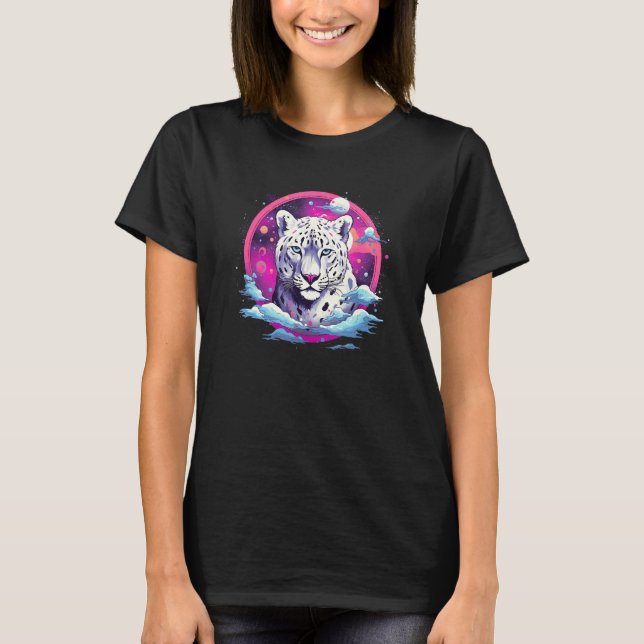 Camiseta Snow Leopard Wild Animal Snow Leopard Men Women Ki (Frente)