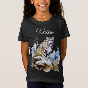 Camiseta Snow Leopard Winter Mountain Personalizada