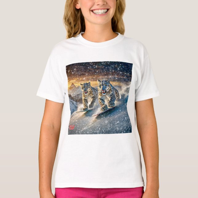 Camiseta Snow Leopards Shredding Design por Rich AMeN Gill (Frente)