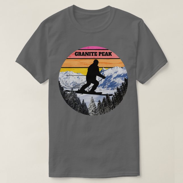 Camiseta Snow Ski Granite Pico Campos de Pico em Wisconsin  (Frente do Design)
