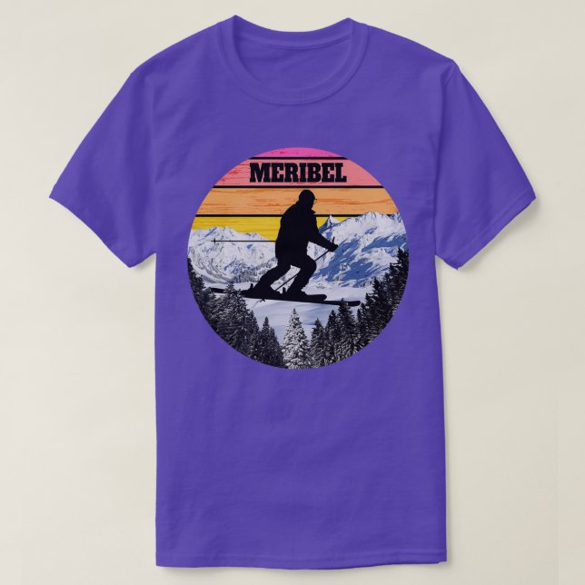 Camiseta Snow Ski Meribel Skiing Fields França (Frente do Design)