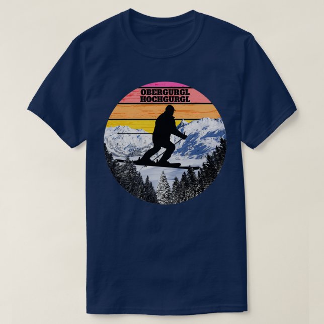Camiseta Snow Ski Obergurgl Hochgurgl Skil Fields Áustria (Frente do Design)