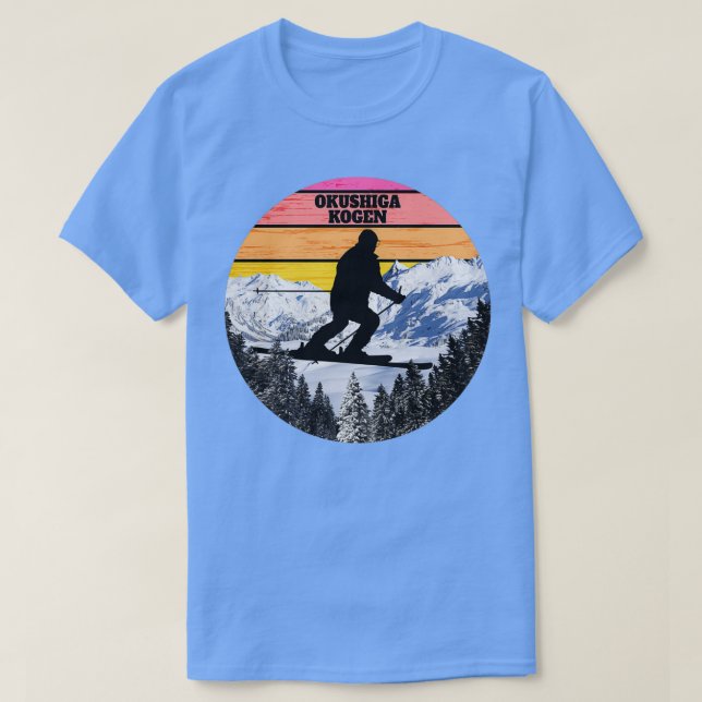 Camiseta Snow Ski Okushiga Kogen Skiagen Fields Honshu Isla (Frente do Design)