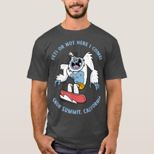 Camiseta Snow Summit, Califórnia Yeti, Férias de Snowboard
