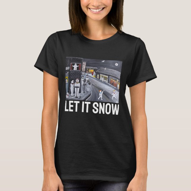 Camiseta Snow Town Painting by Alfred Fox (Frente)