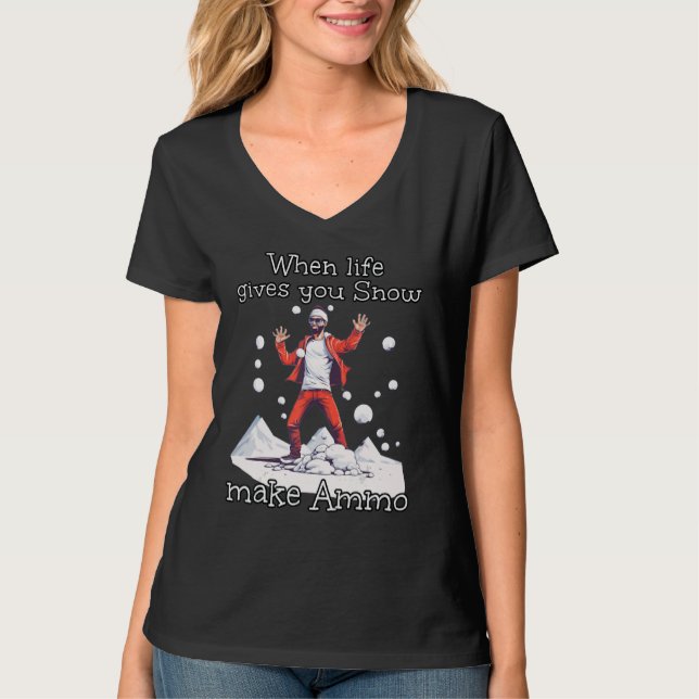Camiseta Snowballer com traje de roupa com munição para o i (Frente)