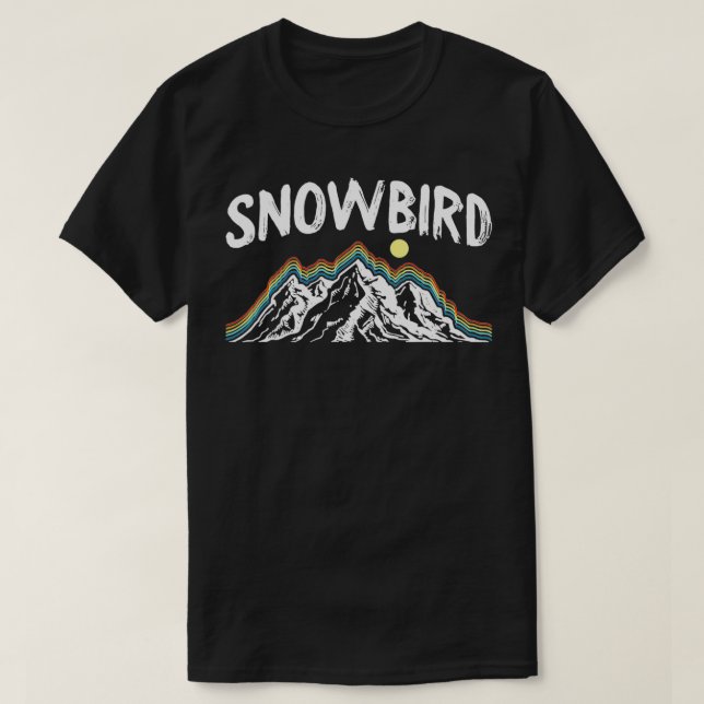 Camiseta Snowbird Ski Retro Hiperligação Skier Winter Sport (Frente do Design)