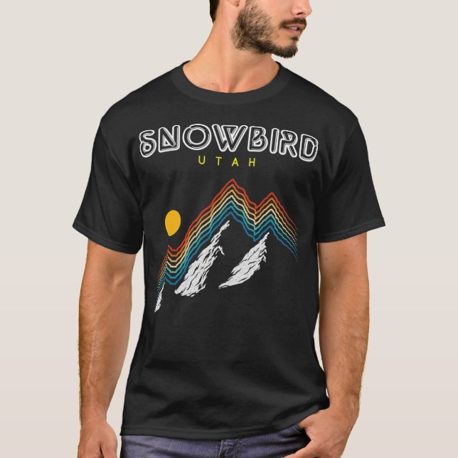 Camiseta Snowbird Utah EUA Ski 1980s Retro (Frente)
