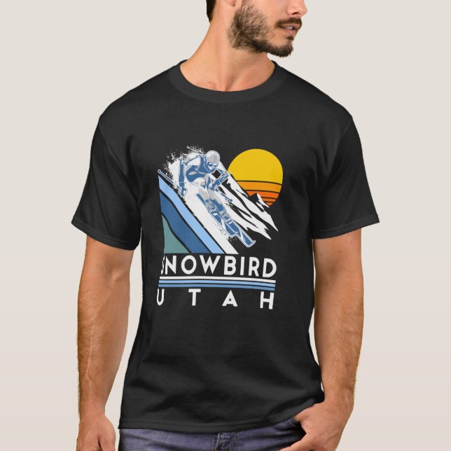 Camiseta Snowbird Utah Retro Ski (Frente)