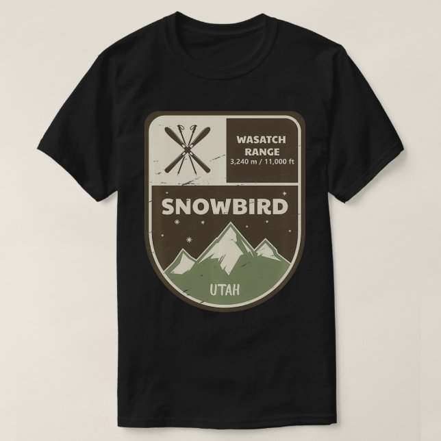 Camiseta Snowbird Wasatch Range Utah Vintage (Frente do Design)