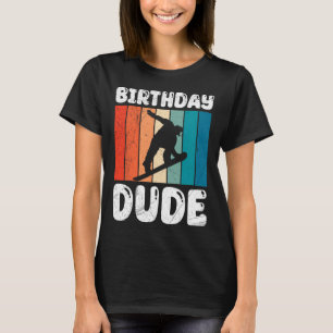 Camiseta Snowboard Birthday Cara Engraçado Snowboarder Boy