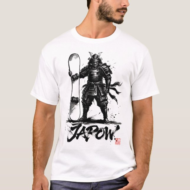 Camiseta Snowboard Brush Art - Standing Samurai snowboard  (Frente)
