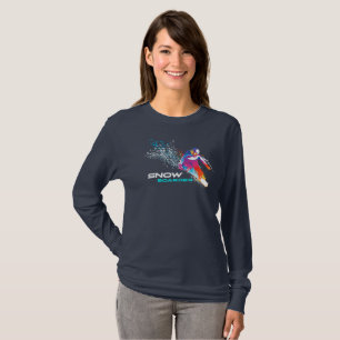 Camiseta Snowboard   Capa longa feminina