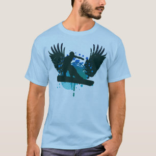 Camiseta snowboard de alta fidelidade. oceano desaparece co