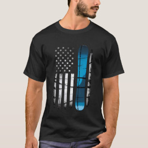 Camiseta Snowboard EUA Bandeira Snowboarder Americano Snowb