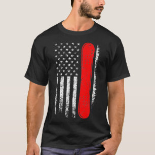 Camiseta Snowboard EUA Flag Patriotism Snowboarder Frees