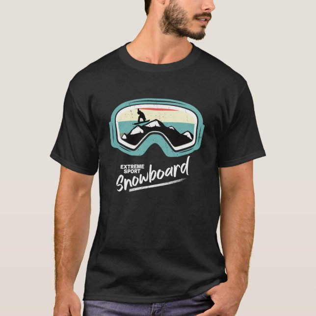 Camiseta Snowboard Goggles Snowboard Snowboard Mountai (Frente)