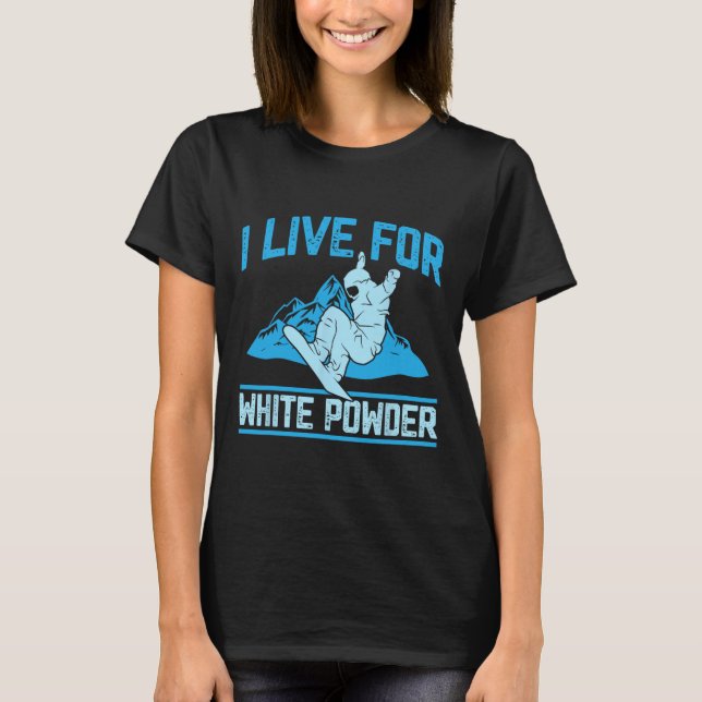 Camiseta Snowboard Outfit Eu Vivo Por White Powers Snowbo (Frente)