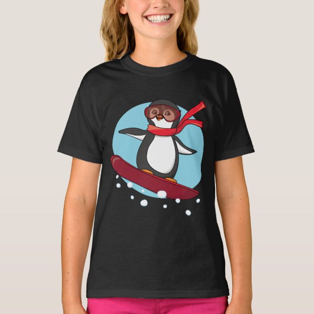 Camiseta Snowboard Penguin (Frente)