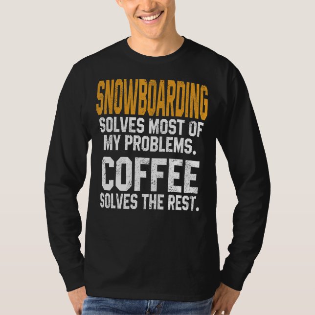 Camiseta Snowboard Resolve Meus Problemas Coffee Mountain S (Frente)