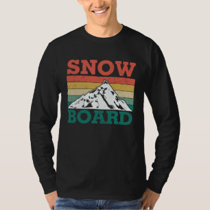 Camiseta Snowboard Retro Esqui de Neve Férias Esqui Snowb