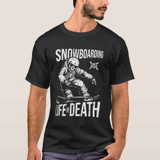 Camiseta Snowboard Skeleton Snowboarding - Winter Sports Sn (Frente)