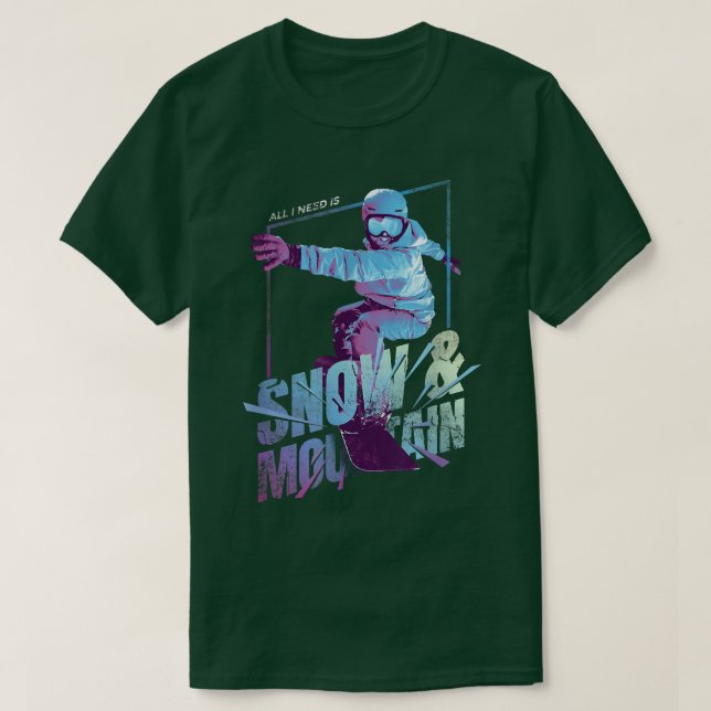 Camiseta Snowboard Snow Mountain Winter Sport (Frente do Design)