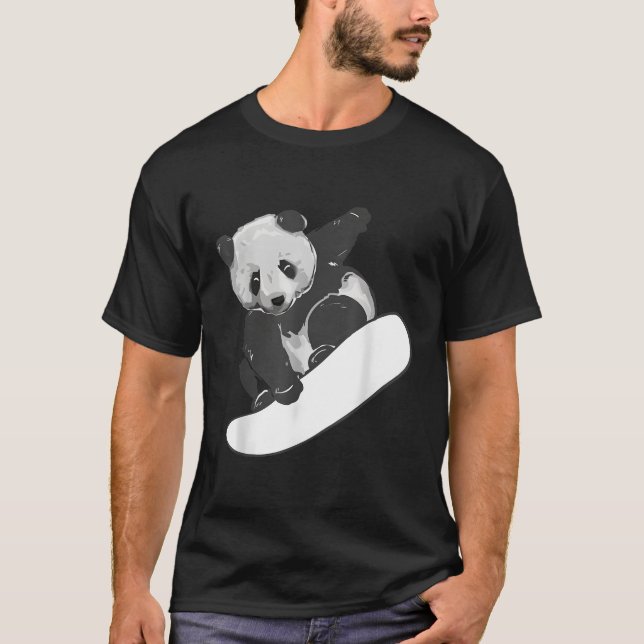 Camiseta Snowboard Snowboard Panda (Frente)