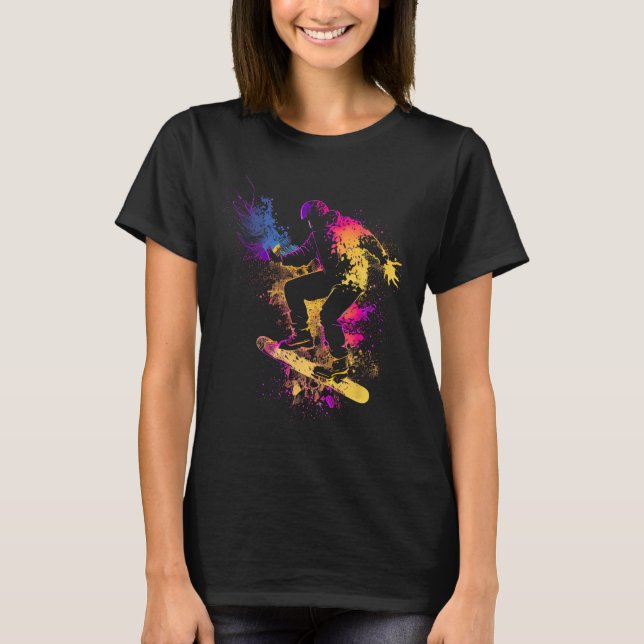 Camiseta Snowboard Snowboard Silhouette Gift (Frente)