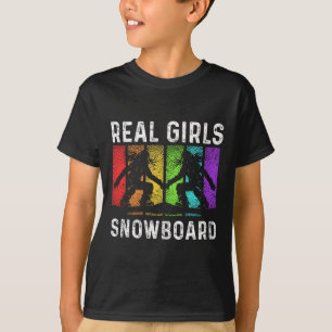 Camiseta Snowboard Snowboard Vintage Retro Real Girls Sn