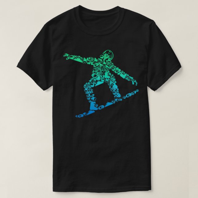 Camiseta Snowboard Snowboarder Snowboard Men Meninos (Frente do Design)
