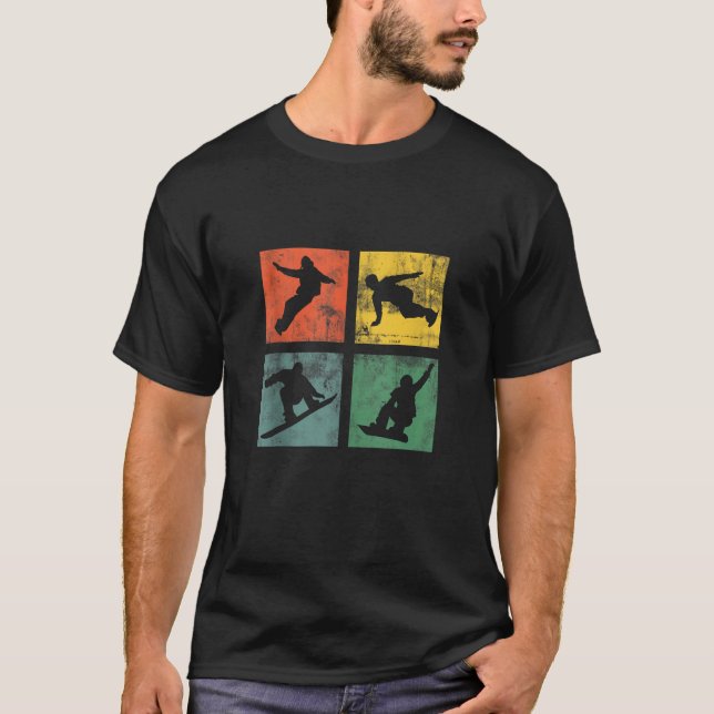 Camiseta Snowboard Snowboarder Snowboarding Vintage Winter  (Frente)