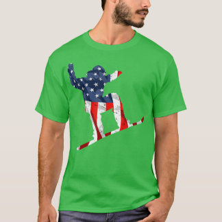 Camiseta Snowboard Sport EUA Retro American Flag 4º